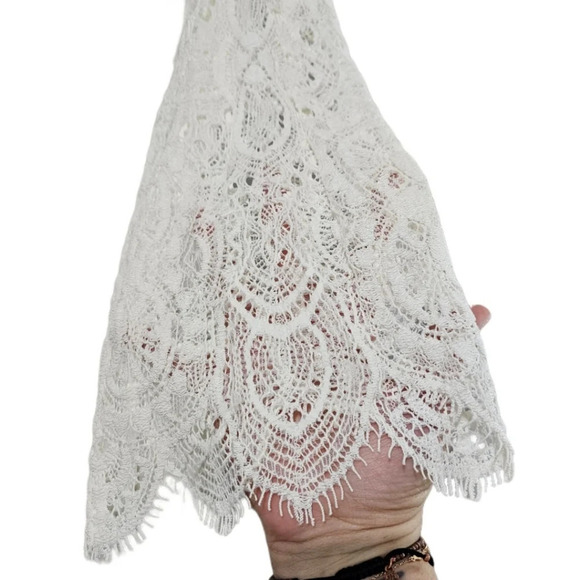 Trina Turk Darling Lace Overlay Cream Bell Sleeve Dress - Picture 5 of 10